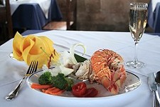 Shirley Heights Lookout,Antigua restaurants:lobster, local seafood dish served 