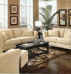 Living Spaces,Antigua furnishings or interiors:couch and other living room furnitures