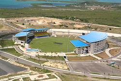 Cricket in Antigua- Aerial view of Sir Vivian Richards stadium