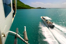 Adventure Antigua offers unique eco tours helicopter aerial view of tourist eco touring Antigua and Barbuda